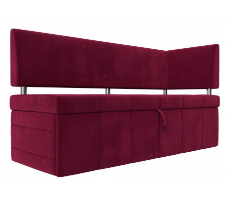 Кухонный прямой диван Стоун с углом правый, Микровельвет, Модель 115934