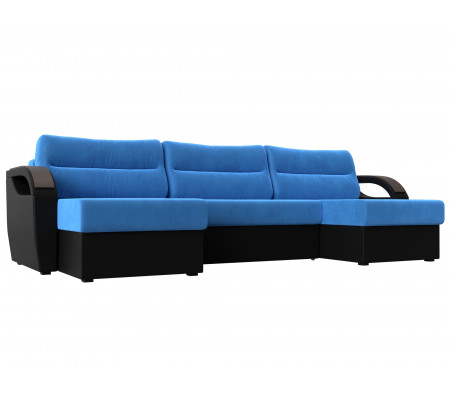П-образный диван Форсайт, Велюр, Экокожа, Модель 111718