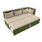 Кухонный диван Метро с углом бежевый\зеленый