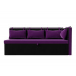 Кухонный диван Метро с углом Фиолетовый\Черный