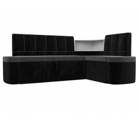Кухонный угловой диван Тефида правый угол, Велюр, Модель 107513