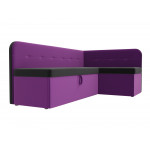 Кухонный угловой диван Форест черный\фиолетовый