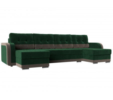 П-образный диван Марсель, Велюр, Модель 110033