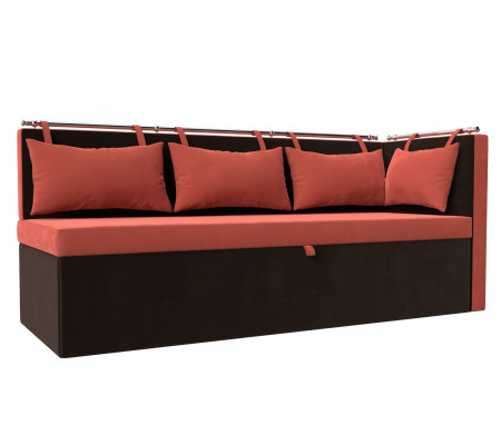 Кухонный диван Метро с углом справа, Микровельвет, Модель 114084