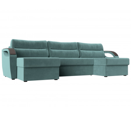 П-образный диван Форсайт, Велюр, Модель 100808
