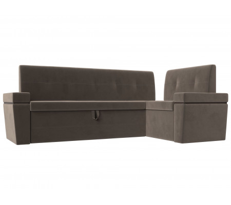 Кухонный угловой диван Деметра правый угол, Велюр, Модель 114318