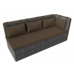 Кухонный диван Метро с углом коричневый\Серый