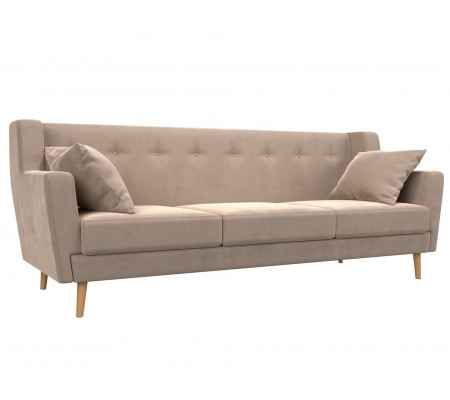 Прямой диван Брайтон 3, Велюр, Модель 109148