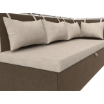 Кухонный диван Метро с углом бежевый\коричневый