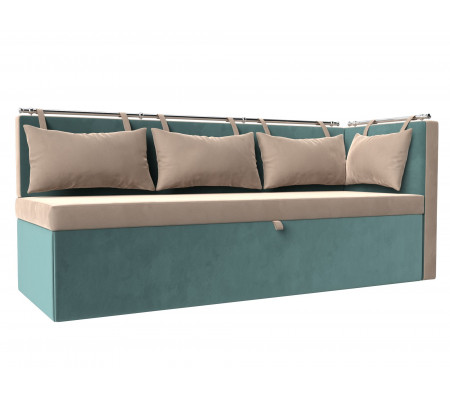 Кухонный диван Метро с углом справа, Велюр, Модель 105025