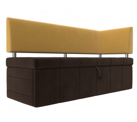 Кухонный прямой диван Стоун с углом правый, Микровельвет, Модель 115941