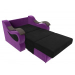 Прямой диван Меркурий черный\фиолетовый