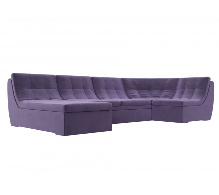 П-образный модульный диван Холидей, Велюр, Модель 105165