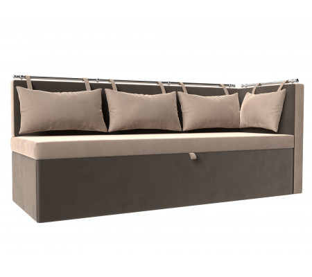 Кухонный диван Метро с углом справа, Велюр, Модель 105027