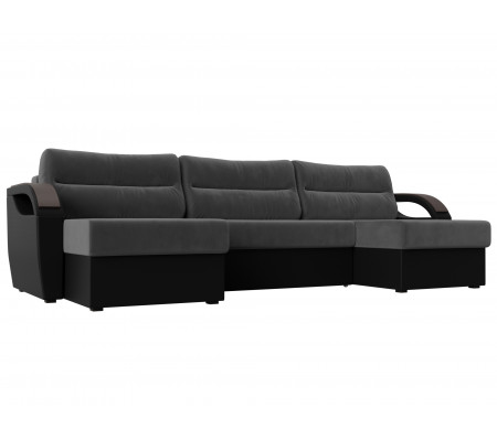 П-образный диван Форсайт, Велюр, Экокожа, Модель 111715