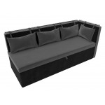 Кухонный диван Метро с углом Серый\черный