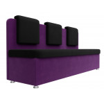 Кухонный прямой диван Маккон 3-х местный черный\фиолетовый