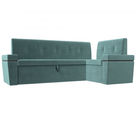Кухонный угловой диван Деметра правый угол, Велюр, Модель 114315