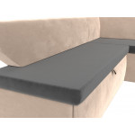 Кухонный угловой диван Омура правый угол, Велюр, Модель 113203