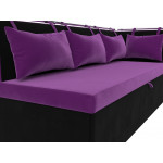 Кухонный диван Метро с углом Фиолетовый\Черный
