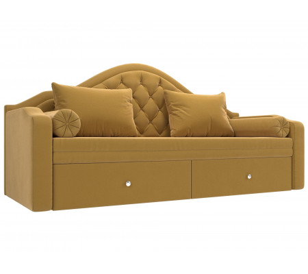 Прямой диван софа Сойер, Микровельвет, Модель 109450
