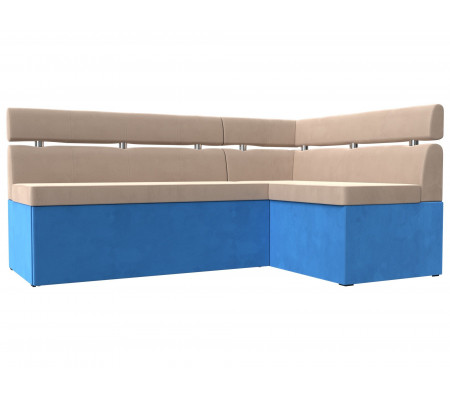 Кухонный угловой диван Классик правый угол, Велюр, Модель 117973