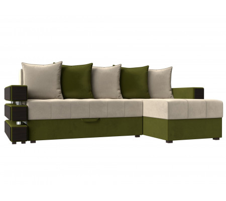 Угловой диван Венеция правый угол, Микровельвет, Модель 108432