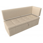 Кухонный прямой диван Стоун с углом правый, Экокожа, Модель 115949