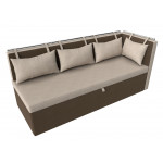 Кухонный диван Метро с углом бежевый\коричневый