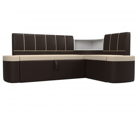 Кухонный угловой диван Тефида правый угол, Экокожа, Модель 107534