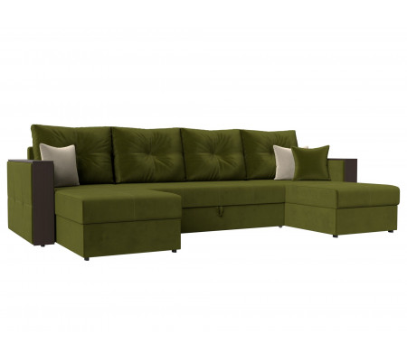 П-образный диван Валенсия, Микровельвет, Модель 31443