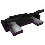 П-образный диван Нэстор черный\фиолетовый