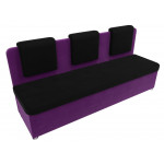 Кухонный прямой диван Маккон 3-х местный черный\фиолетовый