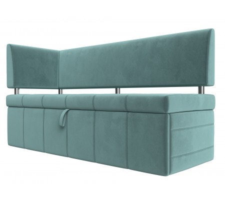 Кухонный прямой диван Стоун с углом левый, Велюр, Модель 107266L