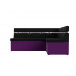 Кухонный угловой диван Классик черный\фиолетовый
