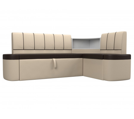 Кухонный угловой диван Тефида правый угол, Экокожа, Модель 107536