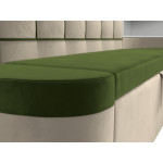 Кухонный угловой диван Тефида Зеленый\Бежевый