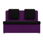 Кухонный прямой диван Маккон 2-х местный черный\фиолетовый
