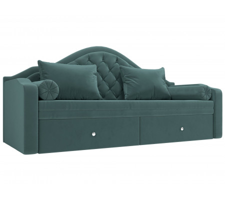 Прямой диван софа Сойер, Велюр, Модель 100574