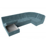 П-образный модульный диван Холидей бирюзовый