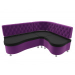 Кухонный угловой диван Вегас черный\фиолетовый