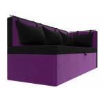 Кухонный диван Метро с углом черный\фиолетовый