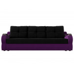 Прямой диван Меркурий еврокнижка черный\фиолетовый