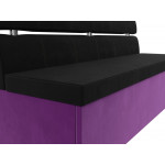 Кухонный прямой диван Классик черный\фиолетовый