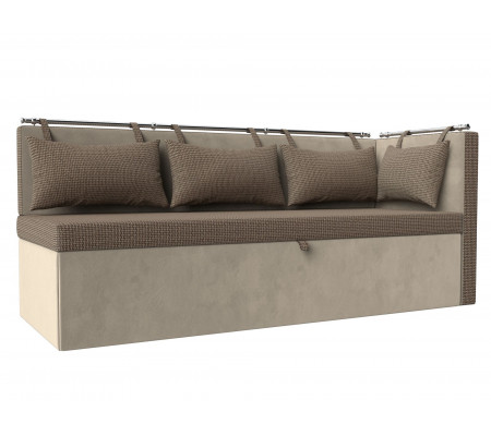 Кухонный диван Метро с углом справа, Рогожка, Микровельвет, Модель 114081