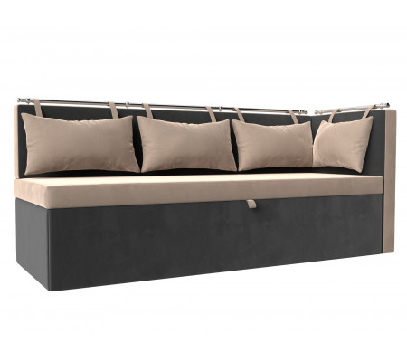 Кухонный диван Метро с углом справа, Велюр, Модель 105028