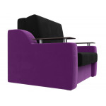 Прямой диван аккордеон Сенатор 120 черный\фиолетовый