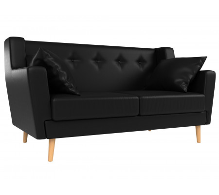 Прямой диван Брайтон 2, Экокожа, Модель 108936