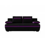 Прямой диван Каир черный\фиолетовый