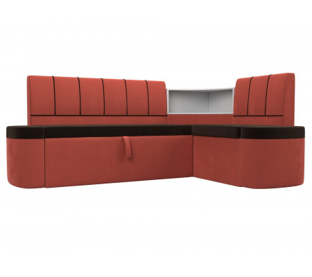 Кухонный угловой диван Тефида правый угол, Микровельвет, Модель 107523